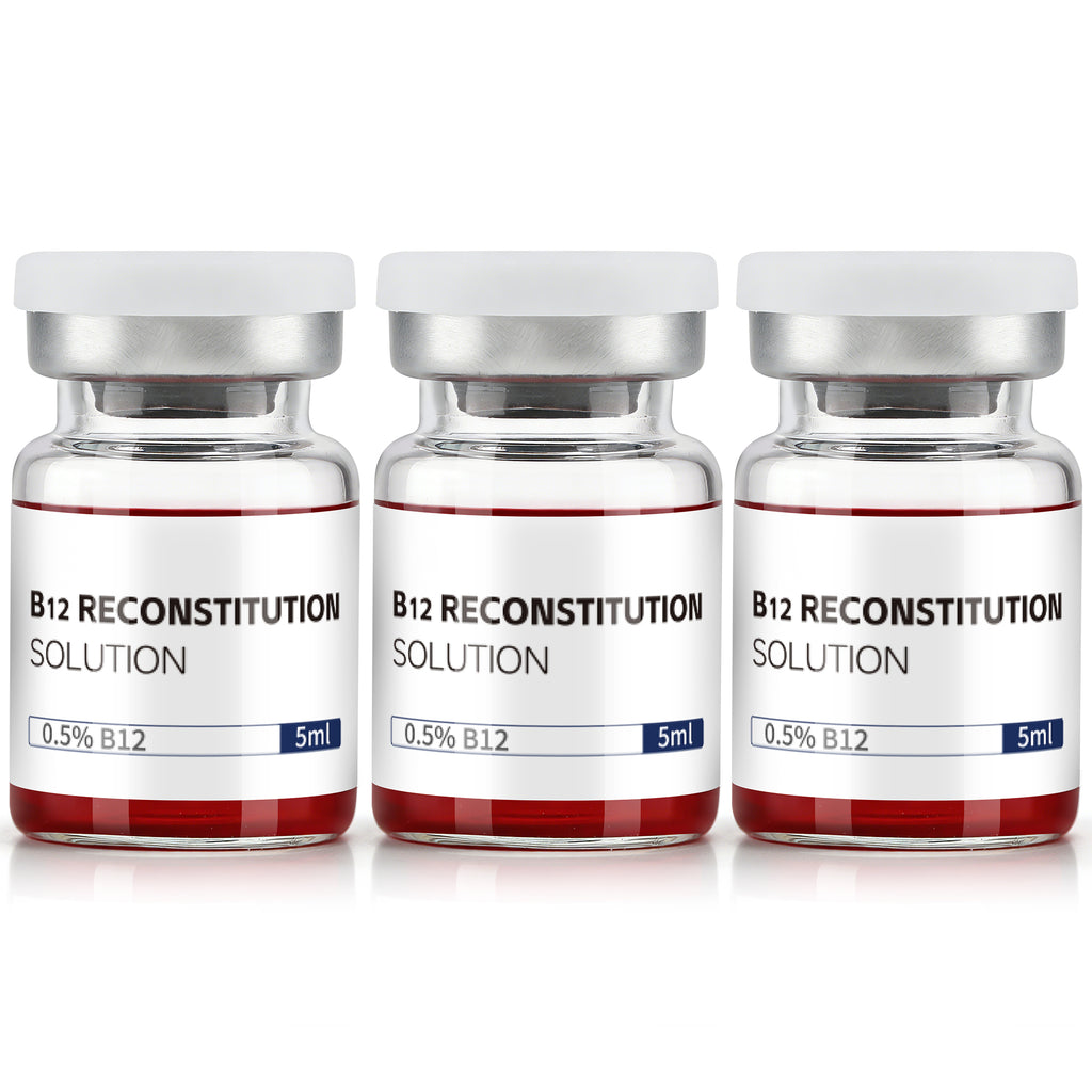 0.5% B12 Reconstitution Solution 5mL Vials Blue Black Packaging Pack of 3