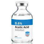 Acetic Acid Solution 0.6% Acetic Acid 30mL Clear Glass Vial Blue and White Packaging Pack of 1