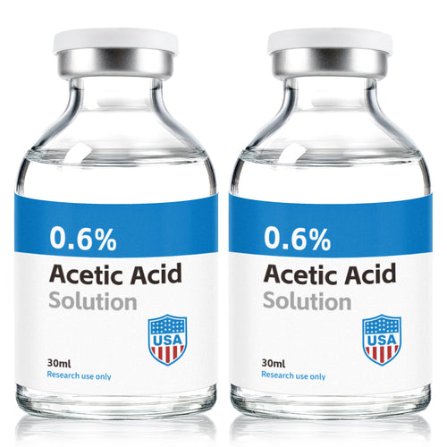 Acetic Acid Solution 0.6% Acetic Acid 30mL Clear Glass Vials Blue and White Packaging Pack of 2