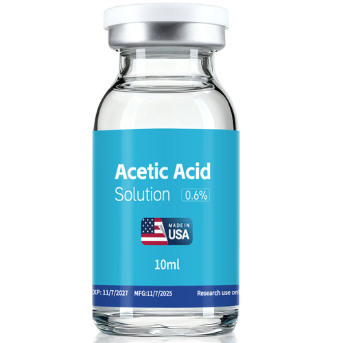 Acetic Acid Solution 0.6% Acetic Acid 10mL Clear Glass Vial Dark Blue Packaging Pack of 1