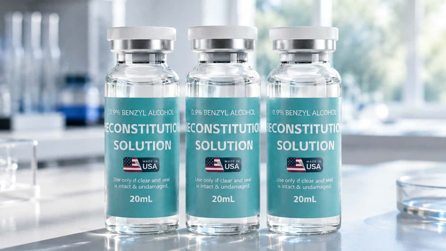0.9% Benzyl Alcohol Reconstitution Solution for peptide reconstitution research