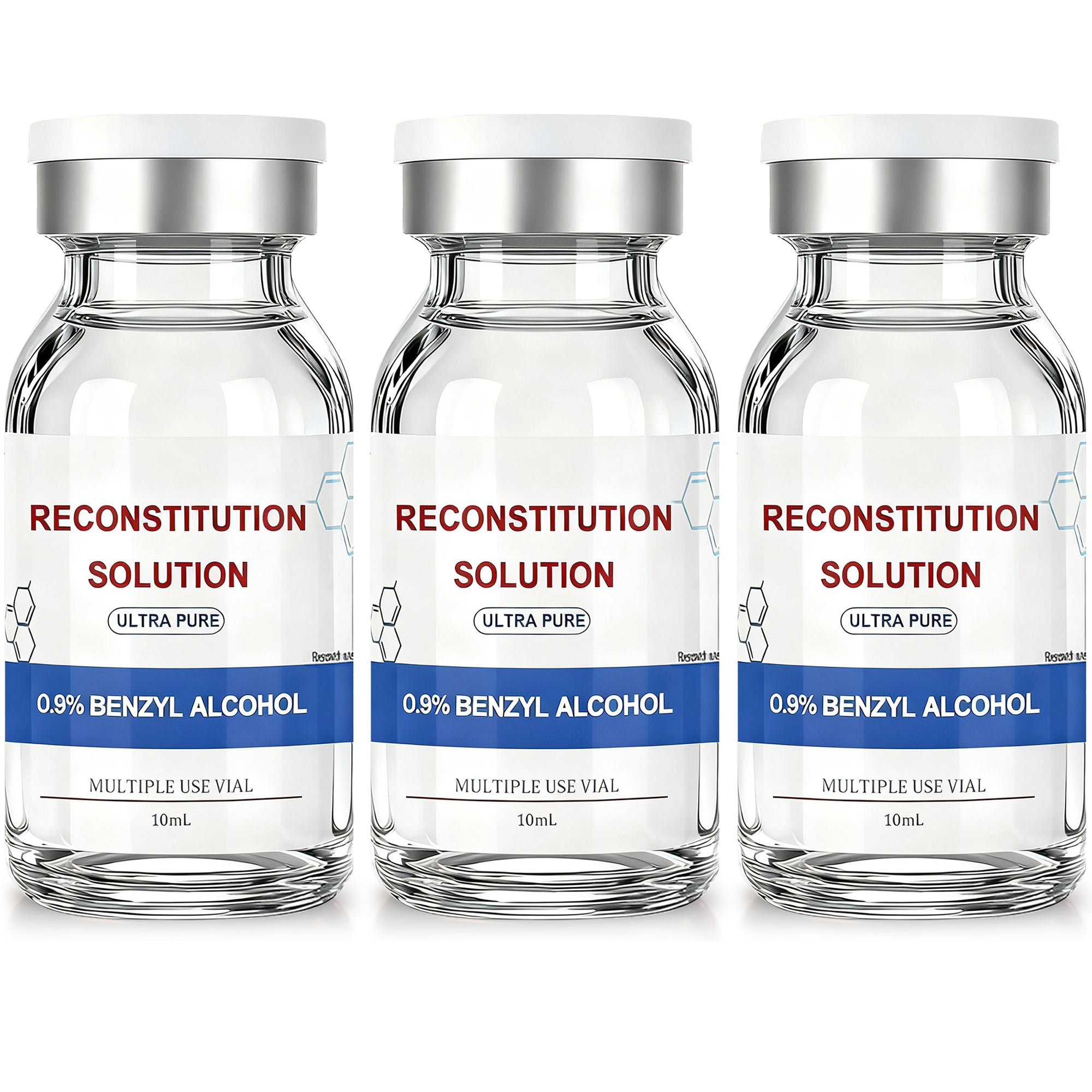 Reconstitution Solution 0.9% Benzyl Alcohol 10mL Vials Cyan Packaging Pack of 3