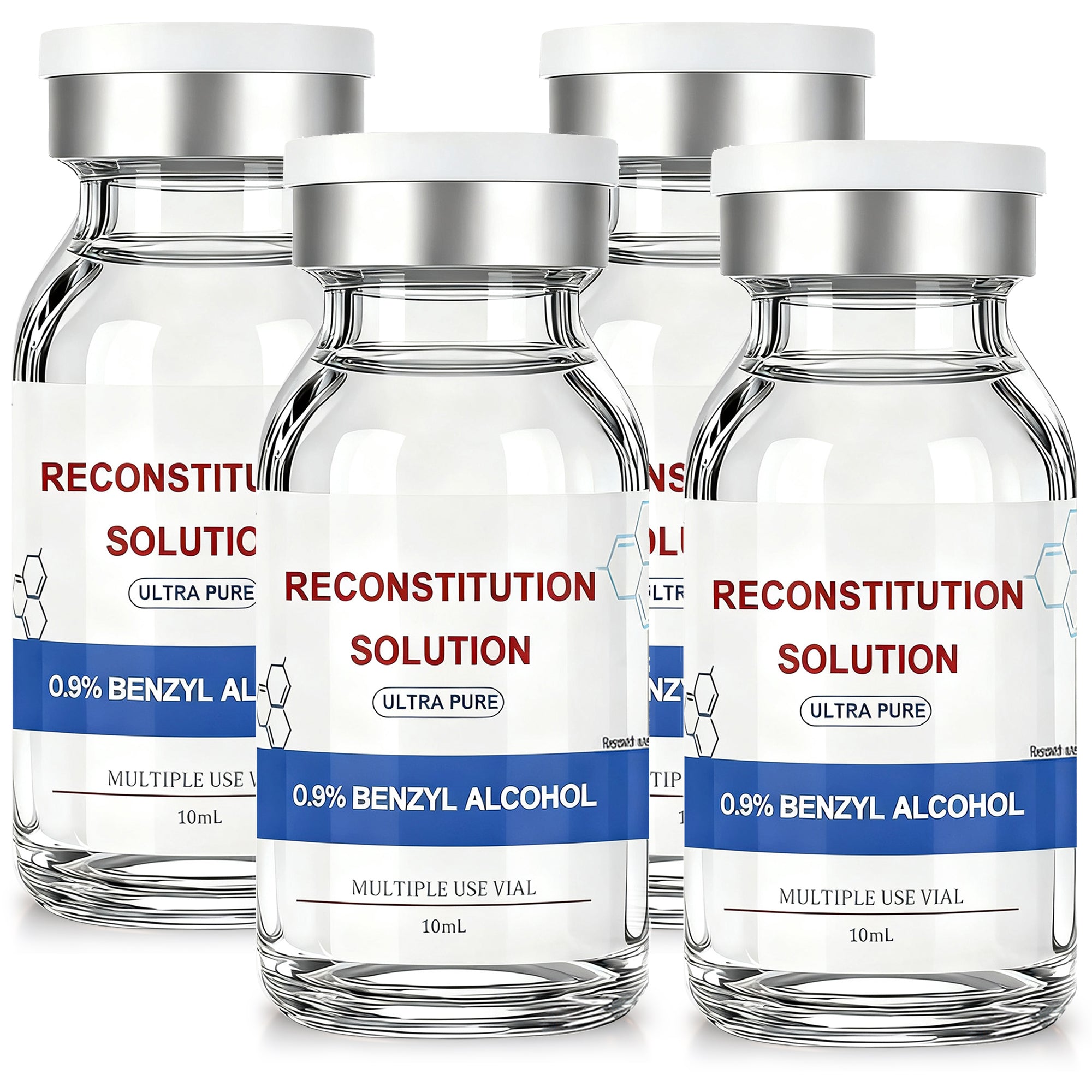Reconstitution Solution 0.9% Benzyl Alcohol 10mL Vials Cyan Packaging Pack of 4