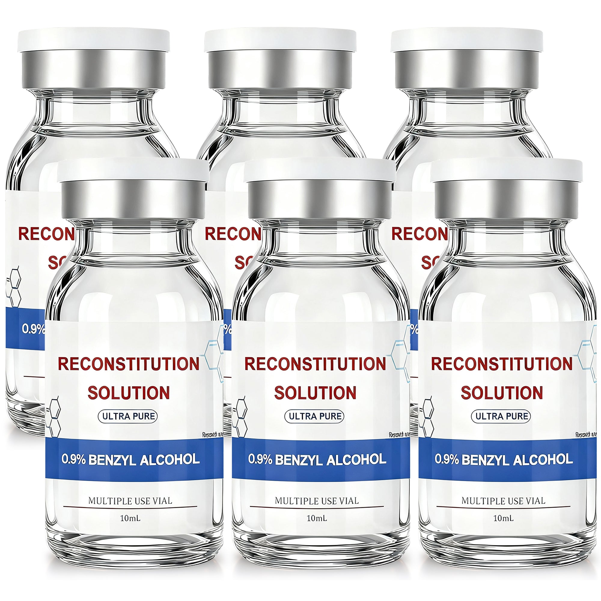 Reconstitution Solution 0.9% Benzyl Alcohol 10mL Vials Cyan Packaging Pack of 6