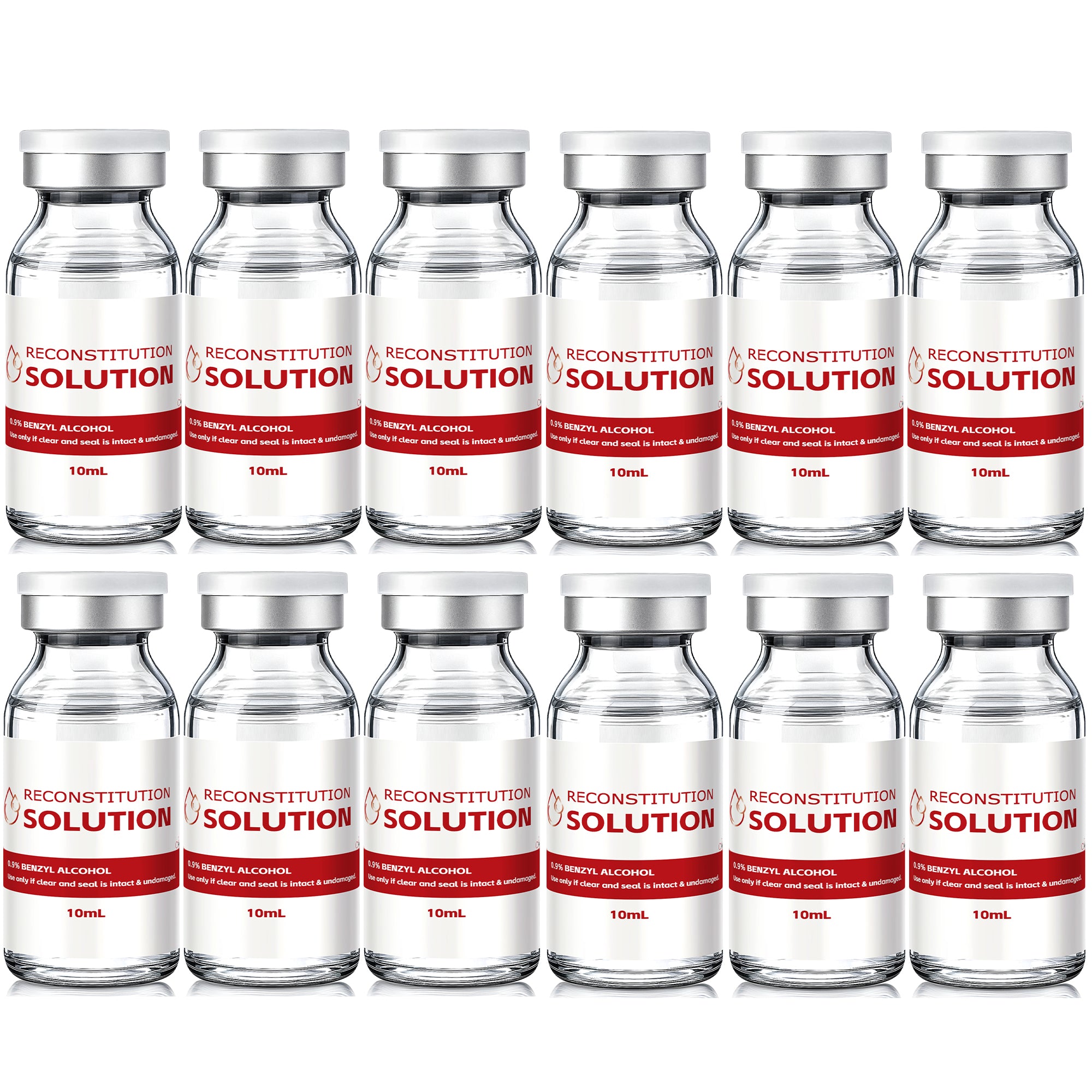 Reconstitution Solution 0.9% Benzyl Alcohol 10mL Vials Red Packaging Pack of 12