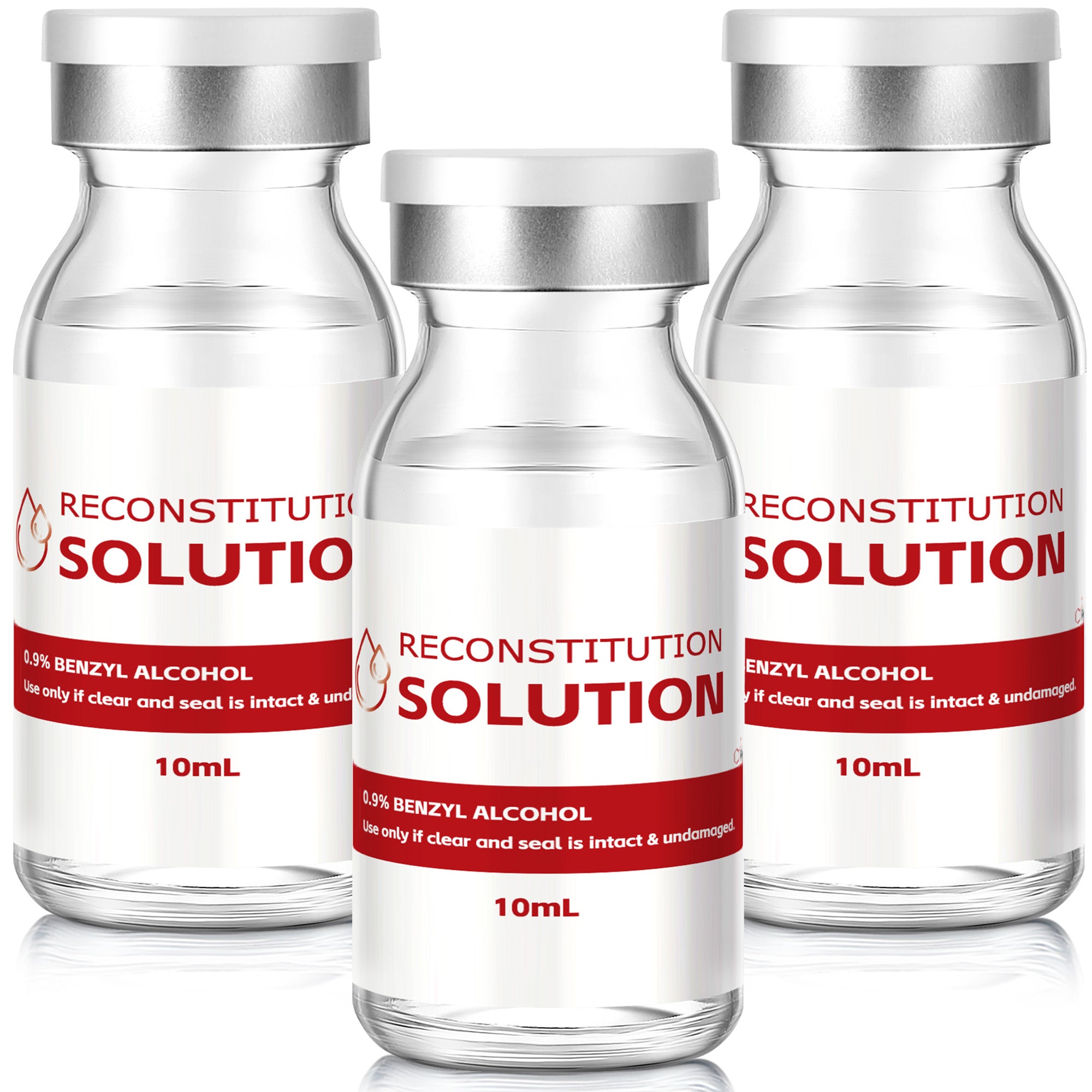 Reconstitution Solution 0.9% Benzyl Alcohol 10mL Vials Red Packaging Pack of 3