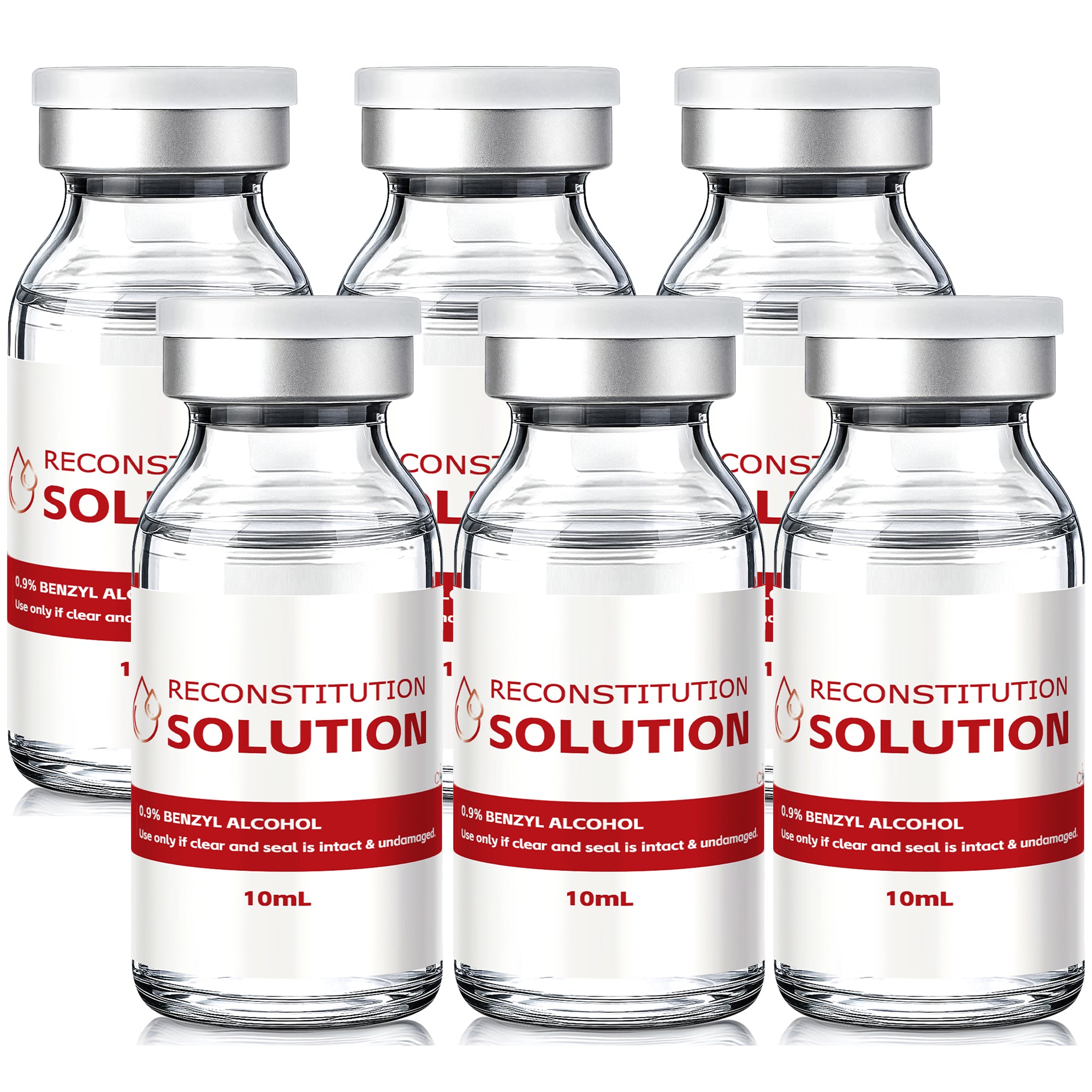 Reconstitution Solution 0.9% Benzyl Alcohol 10mL Vials Red Packaging Pack of 6