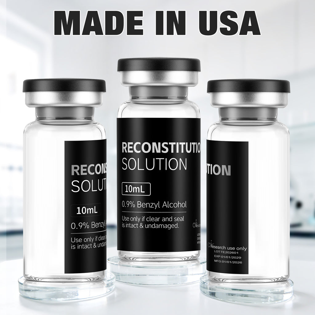 Reconstitution Solution 0.9% Benzyl Alcohol 10mL tall vial Black Packaging Detail 4