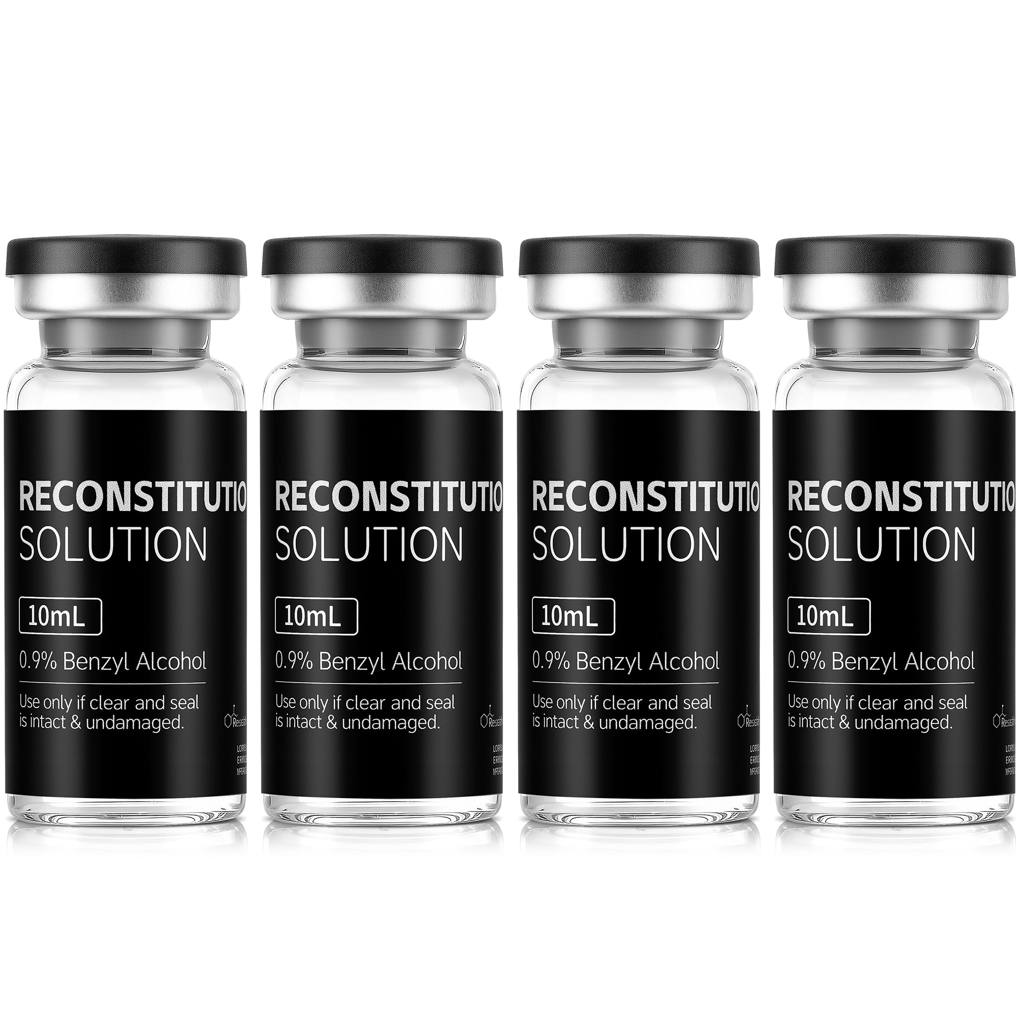 Reconstitution Solution 0.9% Benzyl Alcohol 10mL tall vials Black Packaging Pack of 4
