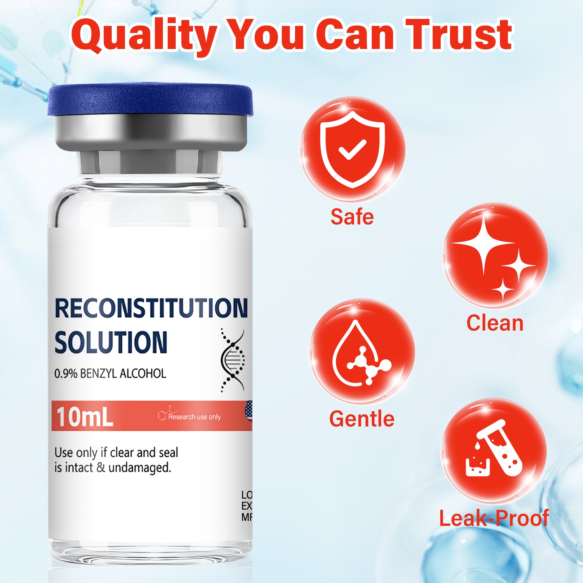 Reconstitution Solution 0.9% Benzyl Alcohol 10mL Tall Vials Orange Packaging Detail 3