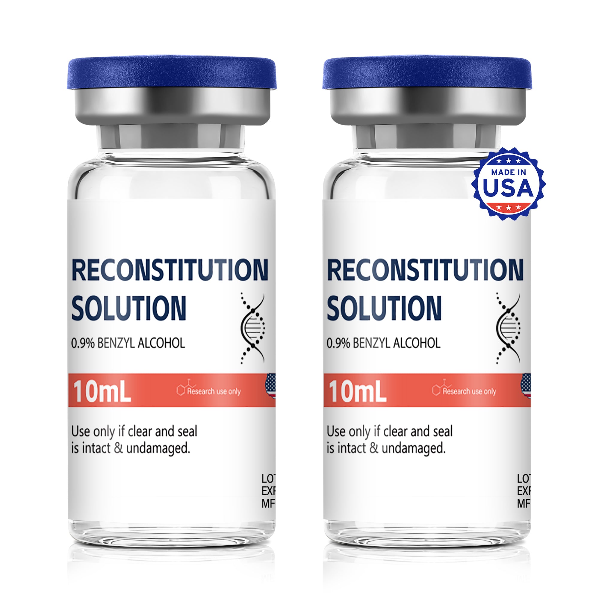 Reconstitution Solution 0.9% Benzyl Alcohol 10mL Tall Vials Orange Packaging Pack of 2
