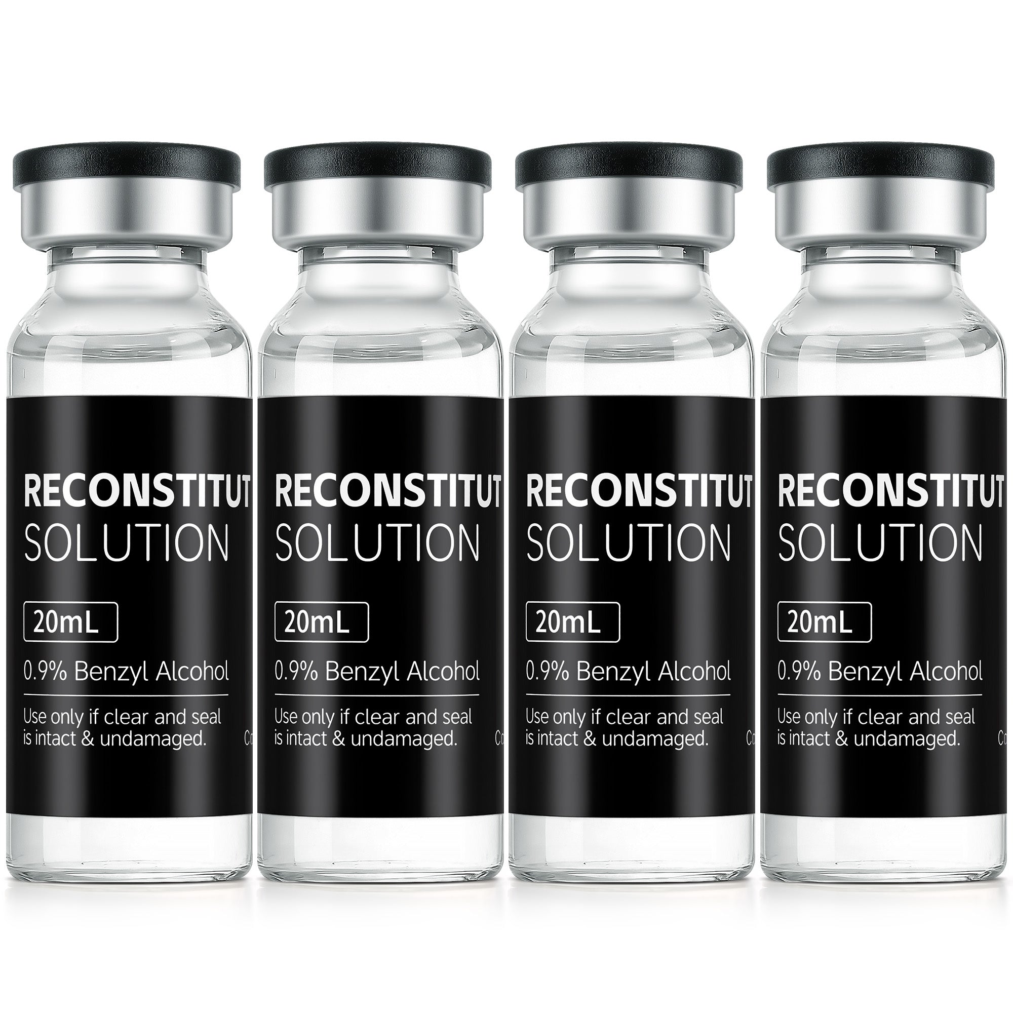 Reconstitution Solution 0.9% Benzyl Alcohol 20mL Tall Vials Black Packaging Pack of 4