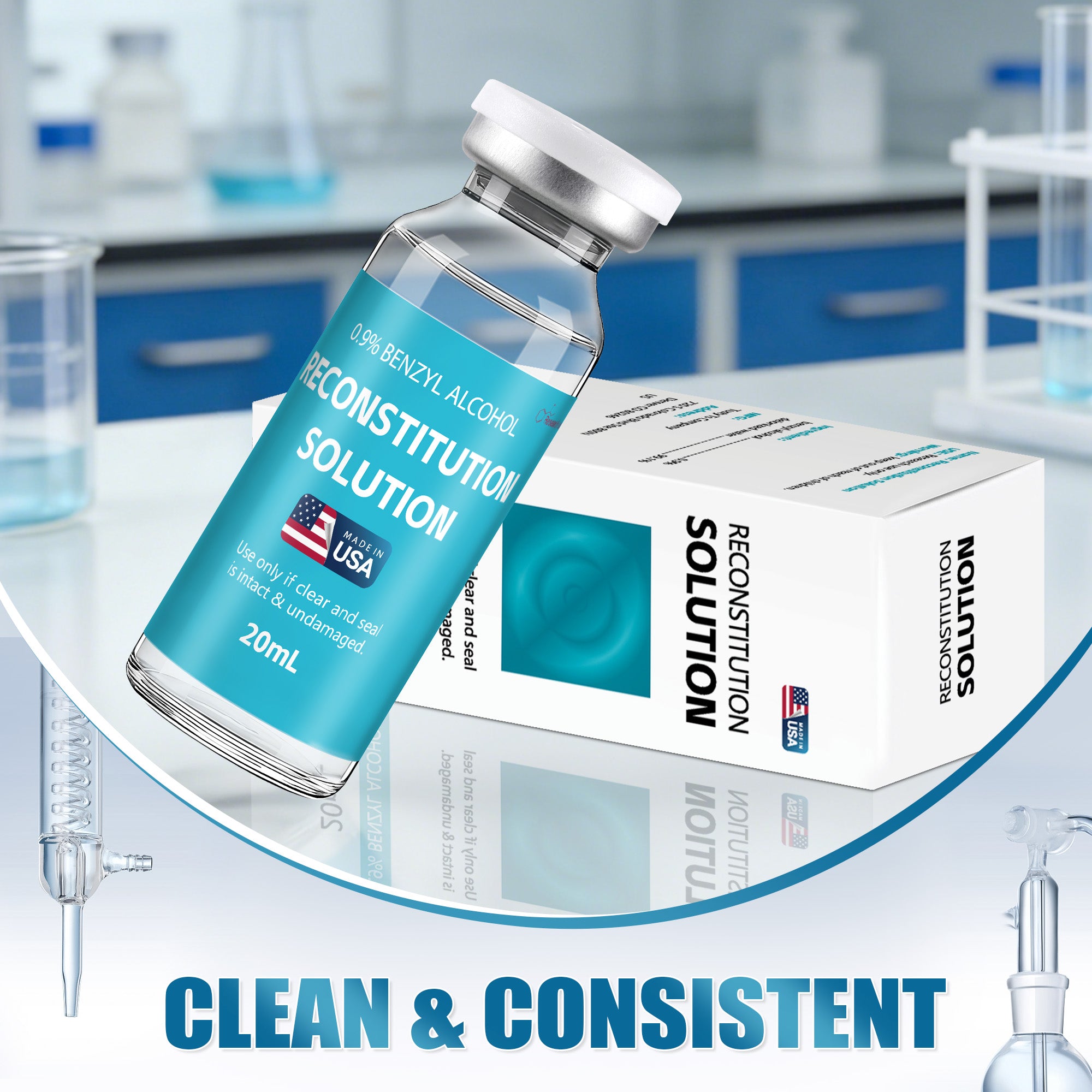 Reconstitution Solution 0.9% Benzyl Alcohol 20mL Tall Vial Dark Blue Packaging Detail 3