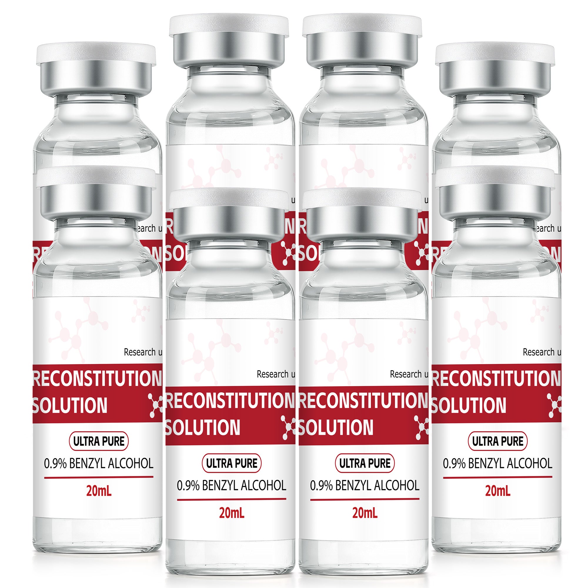 Reconstitution Solution 0.9% Benzyl Alcohol 20mL Tall Vials Light Red Packaging Pack of 8