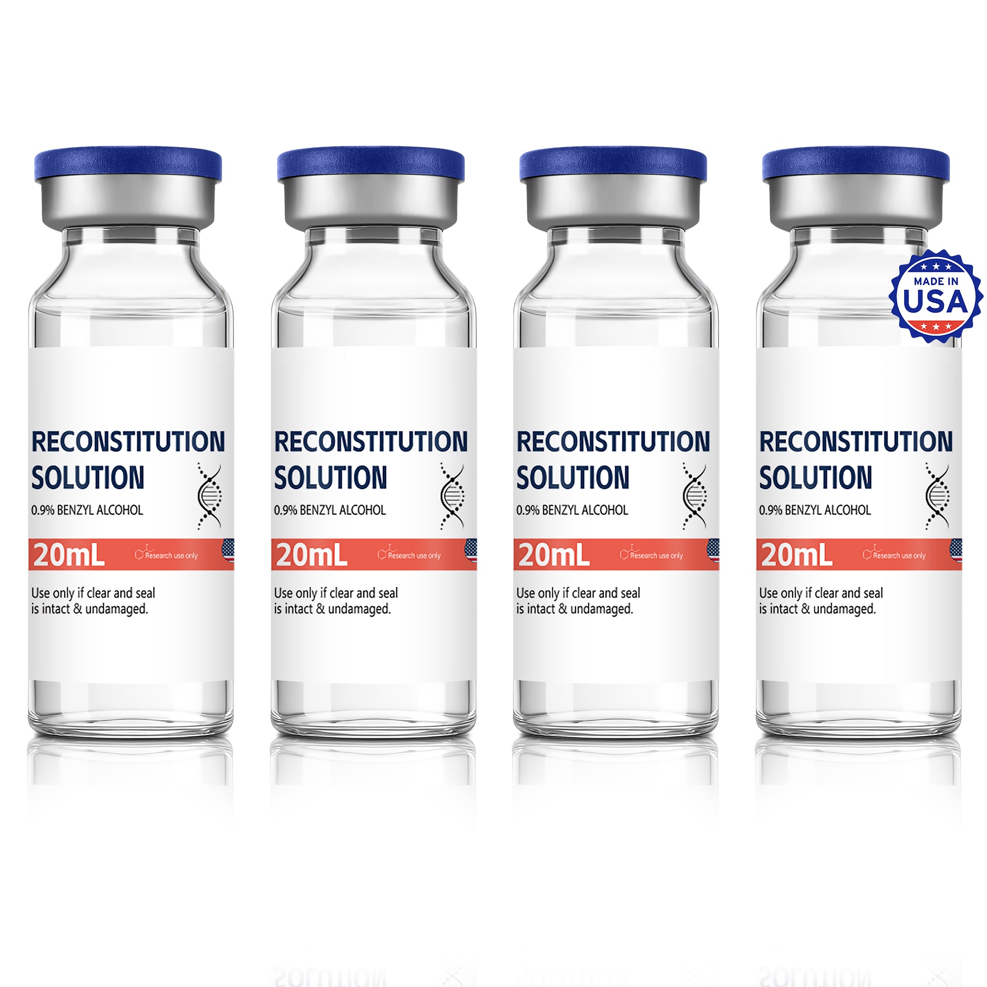 Reconstitution Solution 0.9% Benzyl Alcohol 20mL Tall Vials Orange Packaging Pack of 4