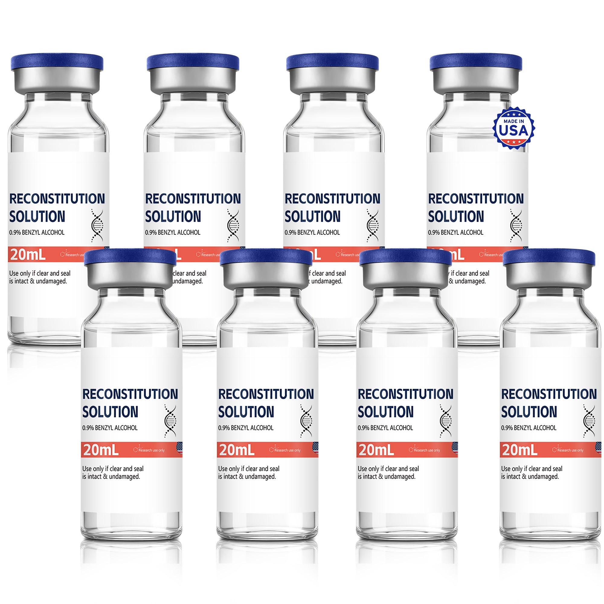 Reconstitution Solution 0.9% Benzyl Alcohol 20mL Tall Vials Orange Packaging Pack of 8