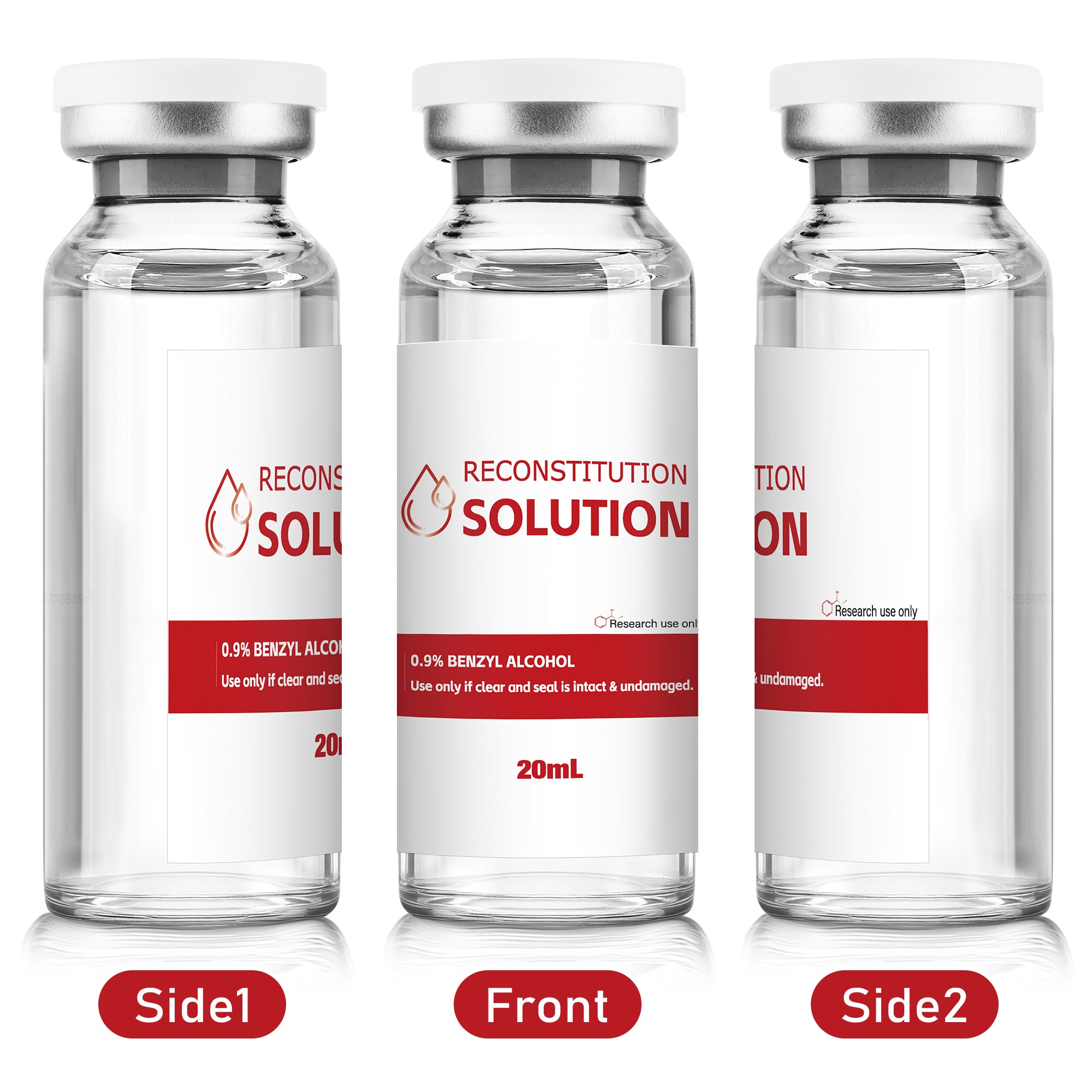Reconstitution Solution 0.9% Benzyl Alcohol 20mL Tall Vial Red Packaging Detail 4