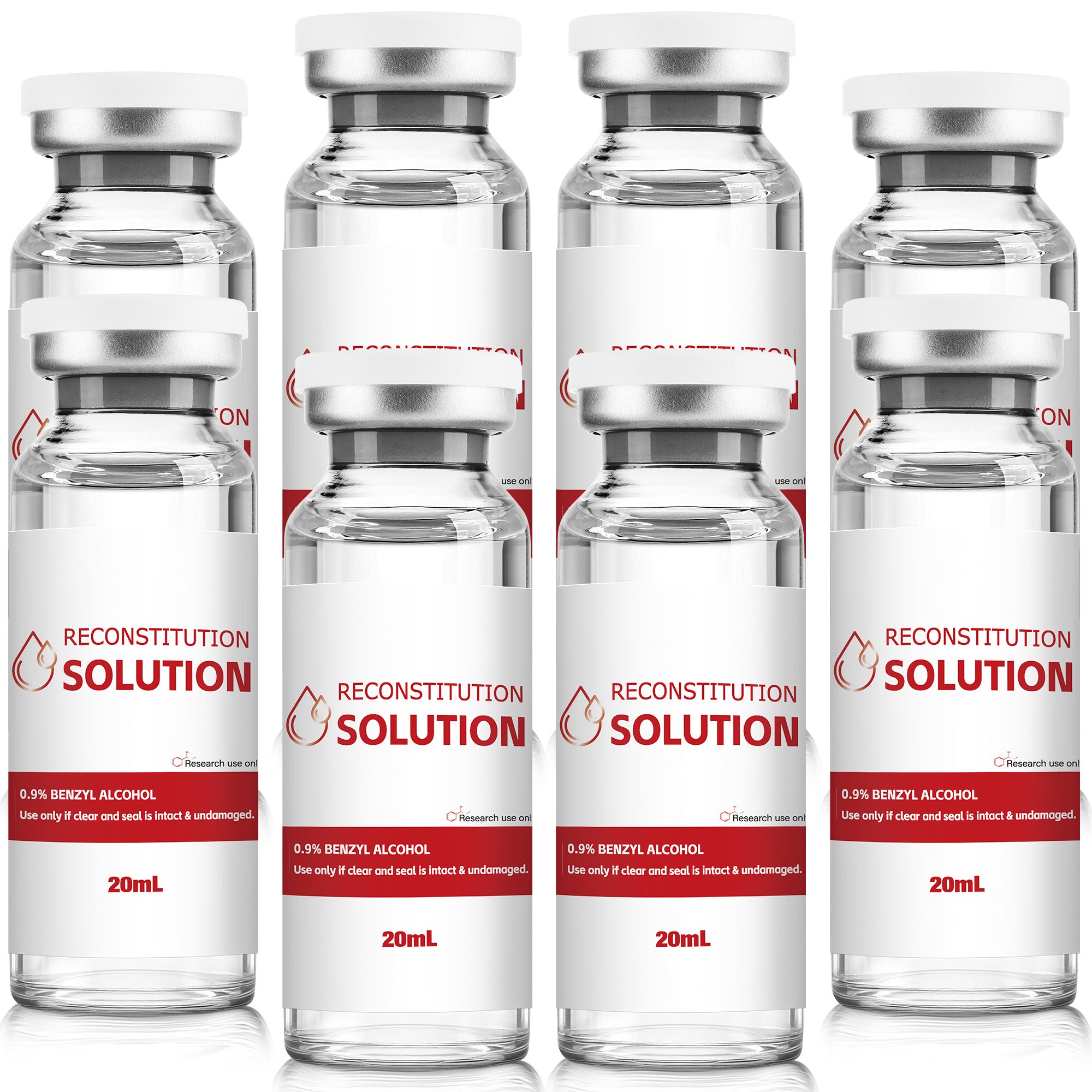Reconstitution Solution 0.9% Benzyl Alcohol 20mL Tall Vials Red Packaging Pack of 8