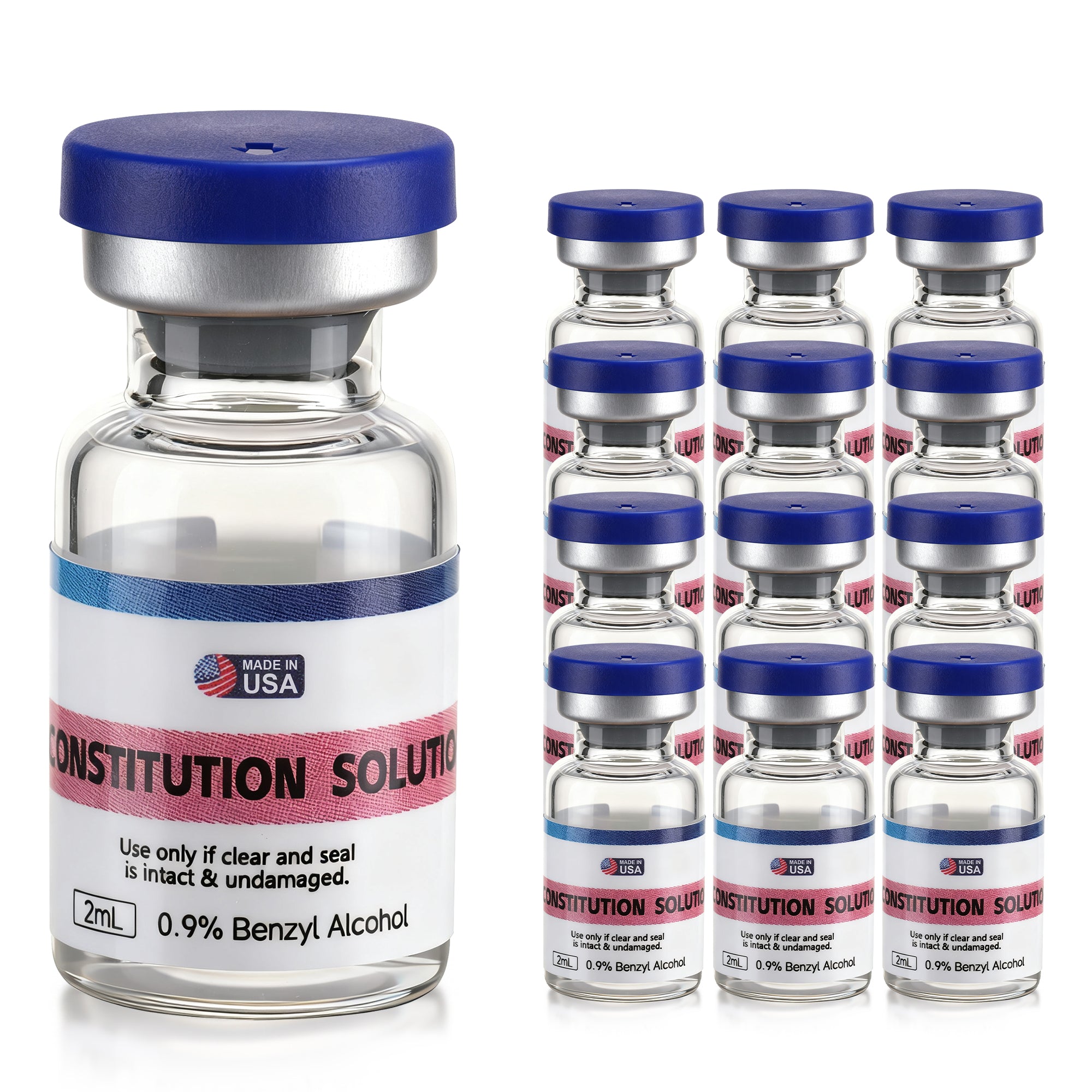 Reconstitution Solution 0.9% Benzyl Alcohol 2mL Vials Navy Blue Packaging Pack of 12
