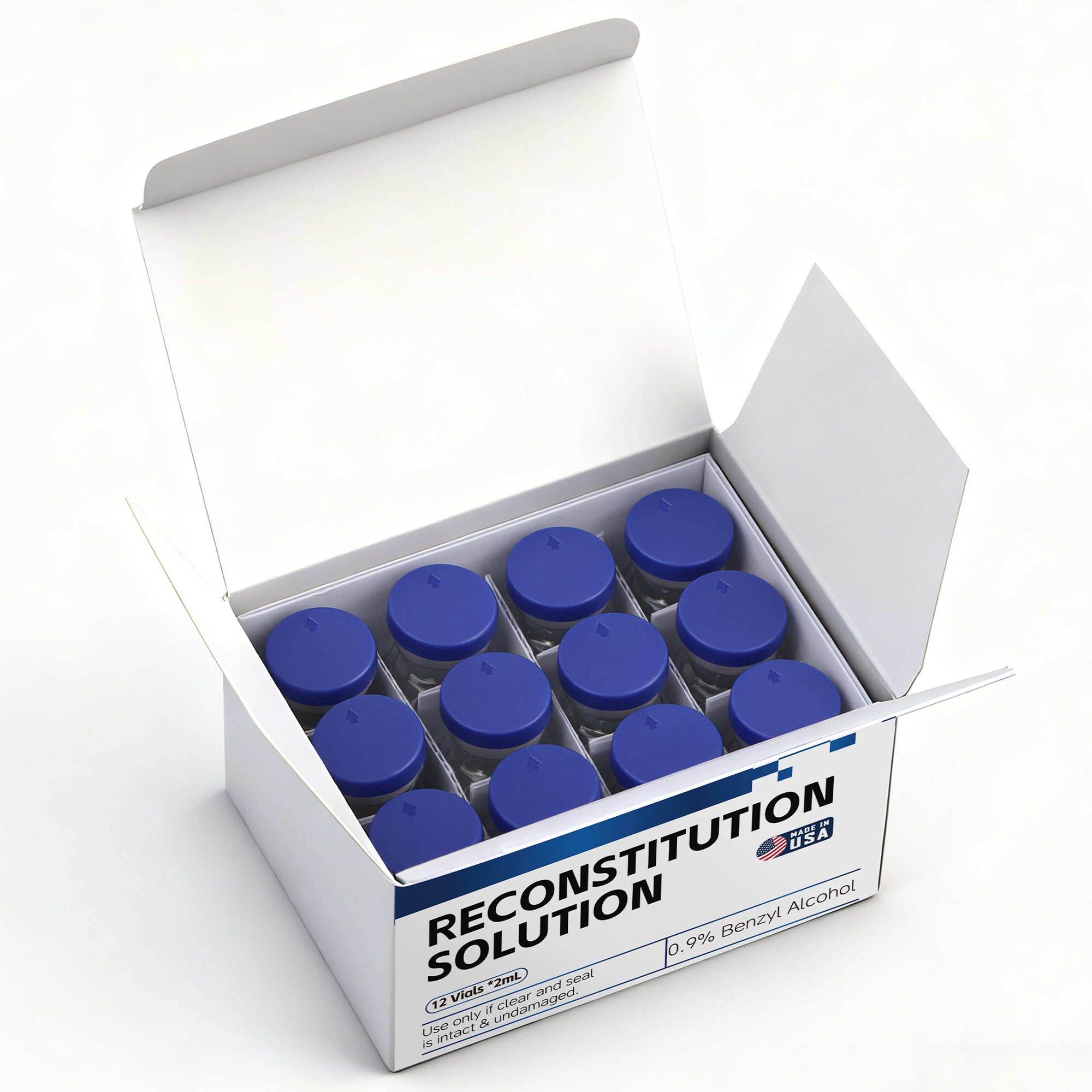 Reconstitution Solution 0.9% Benzyl Alcohol 2mL Vials Navy Blue Packaging