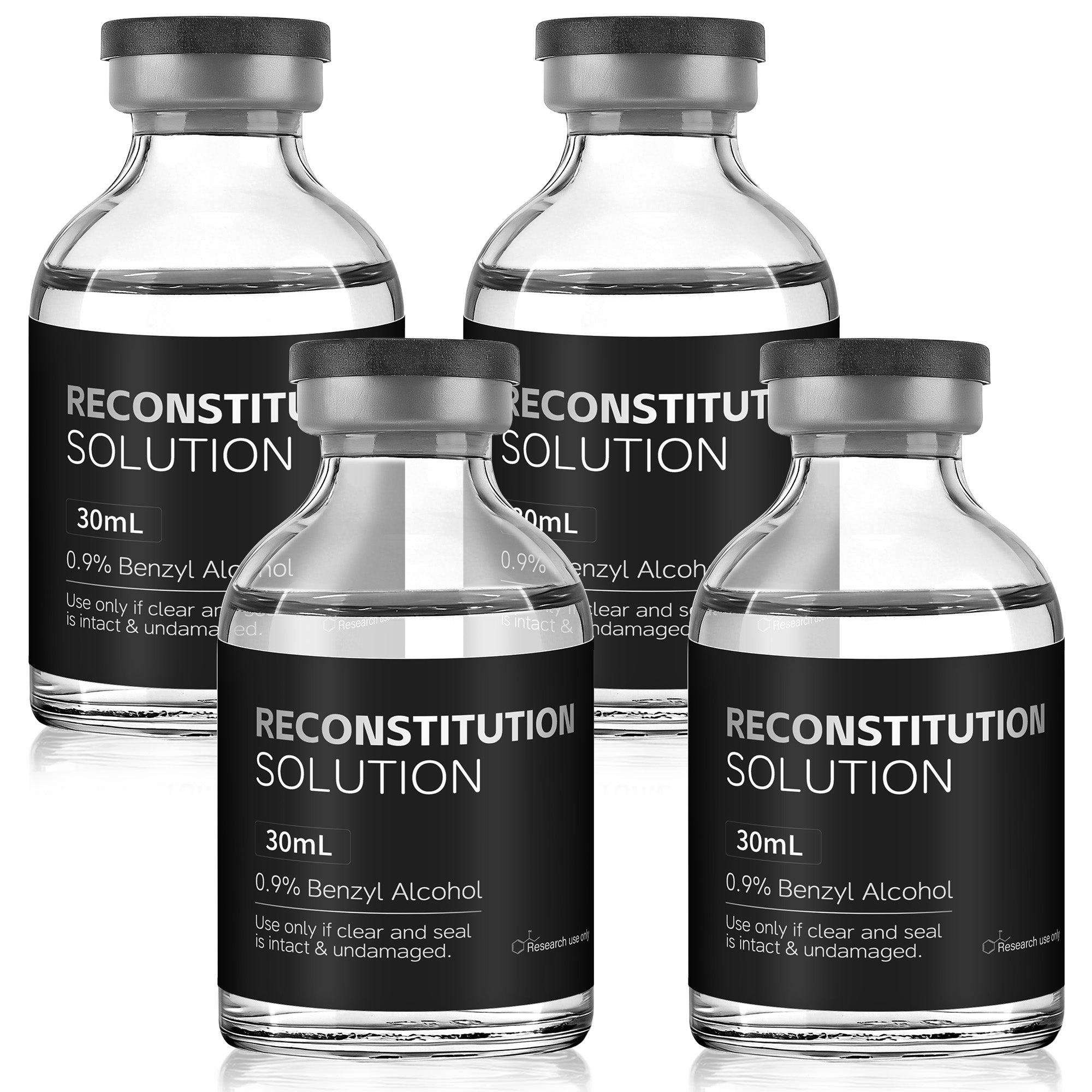 Reconstitution Solution 0.9% Benzyl Alcohol 30mL vials Black Updated Packaging Pack of 4
