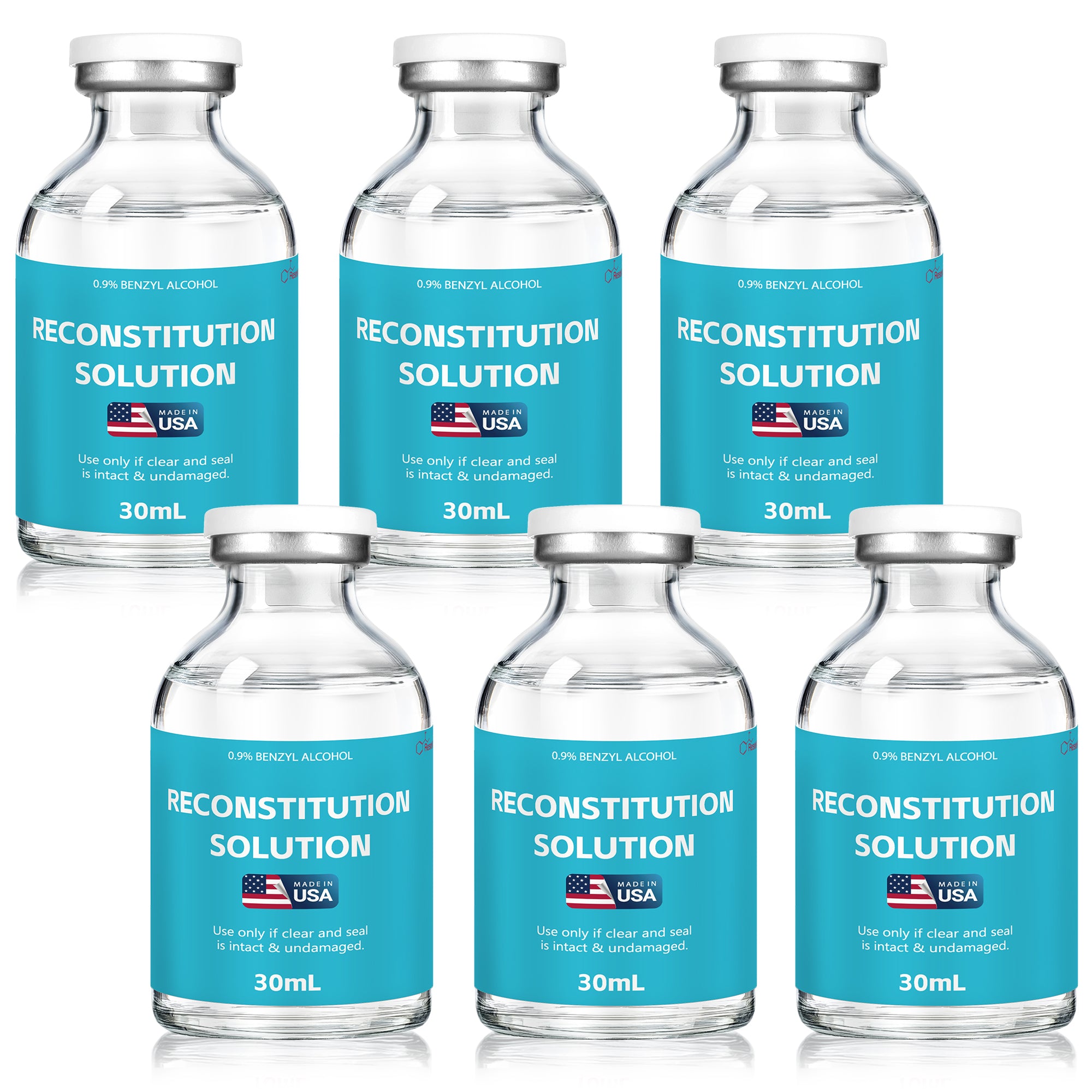Reconstitution Solution 0.9% Benzyl Alcohol 30mL vials Dark Blue Packaging Pack of 6