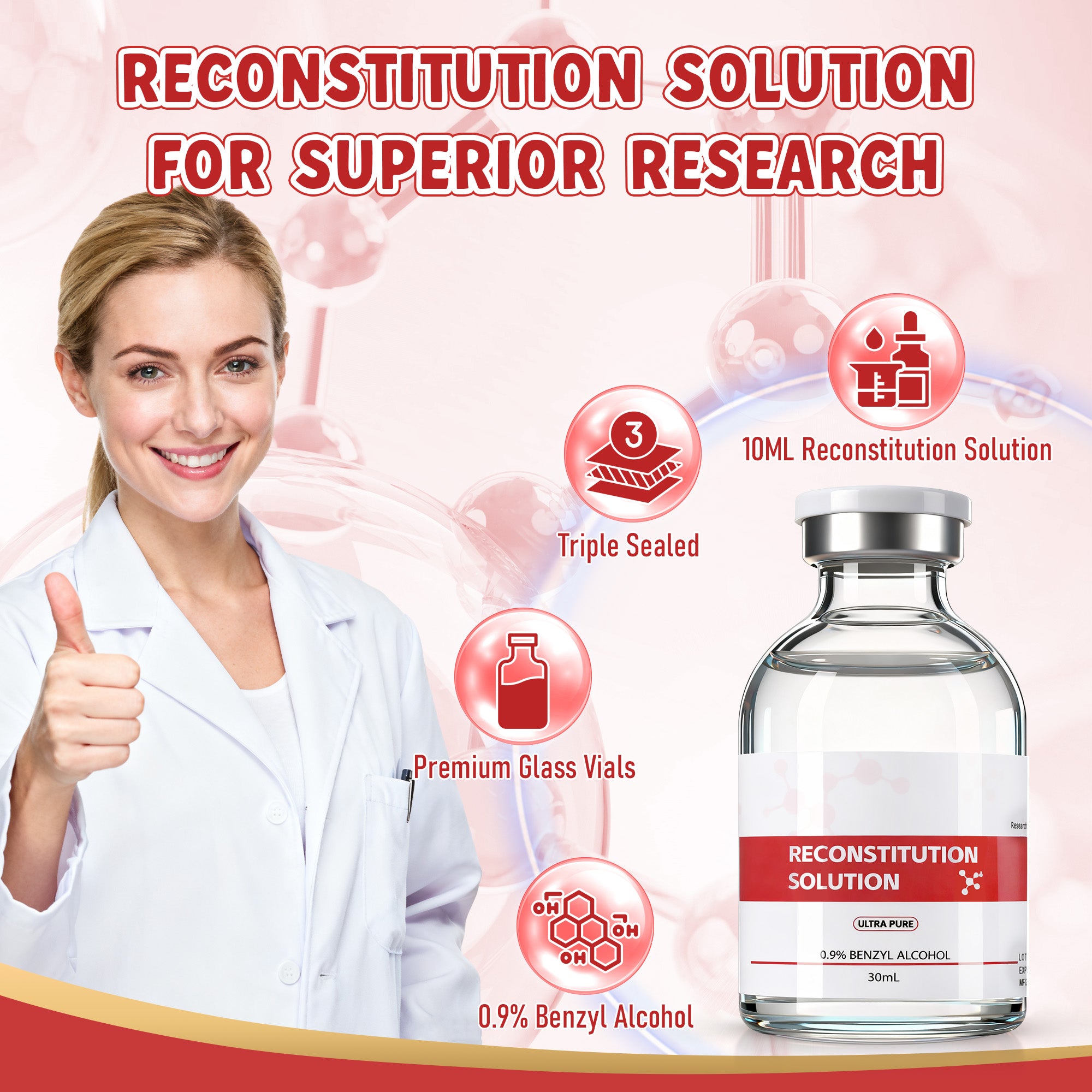 Reconstitution Solution 0.9% Benzyl Alcohol 30mL Vial Light Red Packaging Detail 3
