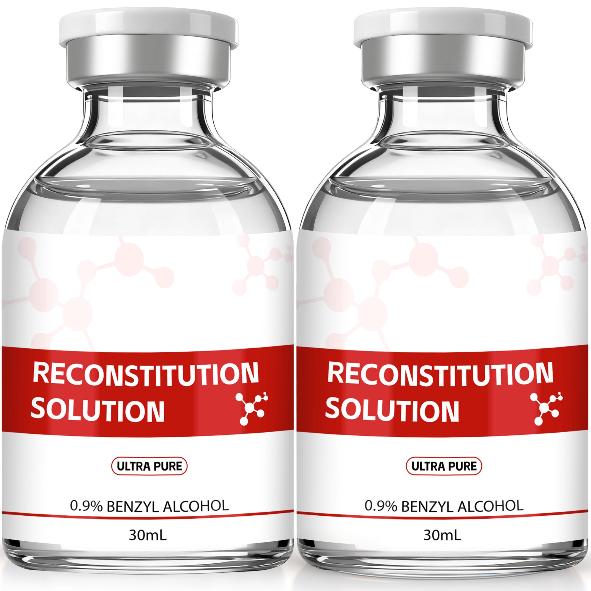 Reconstitution Solution 0.9% Benzyl Alcohol 30mL Vials Light Red Packaging Pack of 2