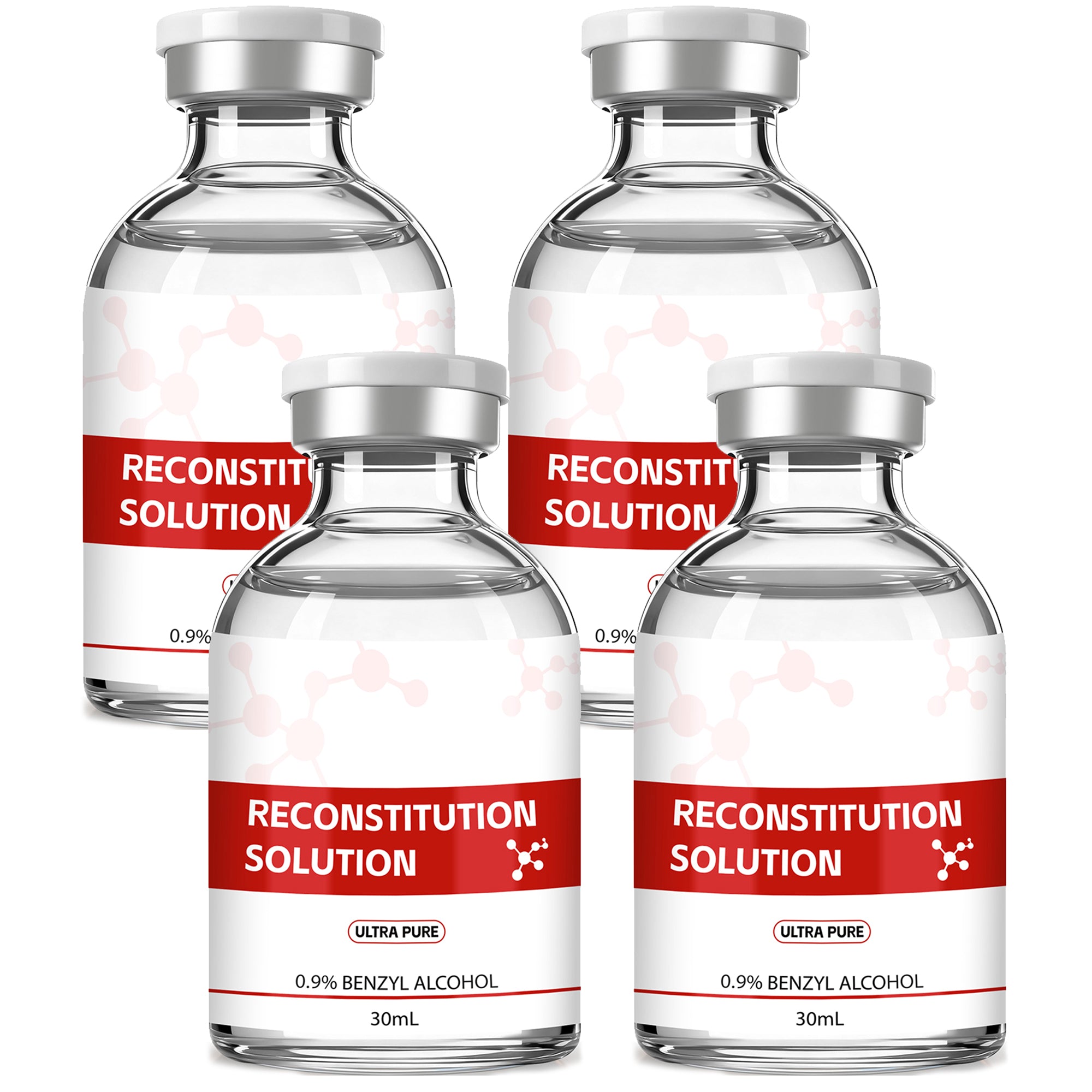 Reconstitution Solution 0.9% Benzyl Alcohol 30mL Vials Light Red Packaging Pack of 4
