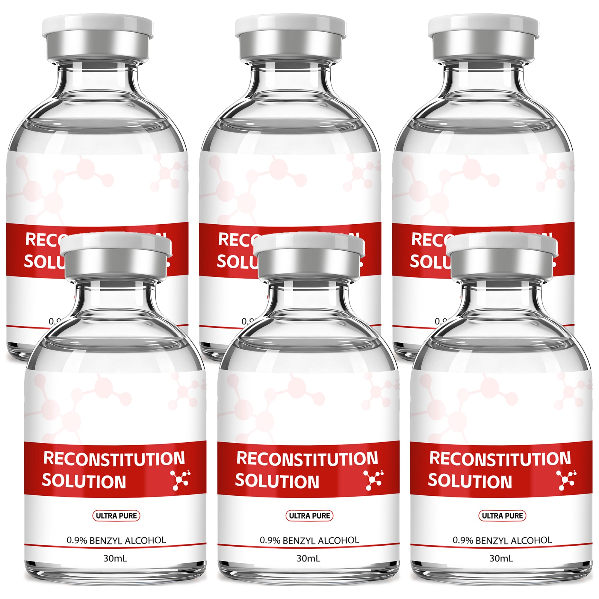 Reconstitution Solution 0.9% Benzyl Alcohol 30mL Vials Light Red Packaging Pack of 6