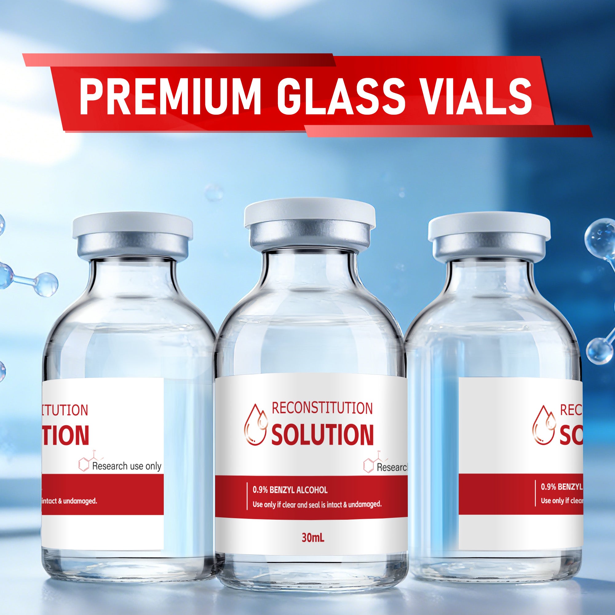 Reconstitution Solution 0.9% Benzyl Alcohol 30mL vials Red Packaging Detail 3