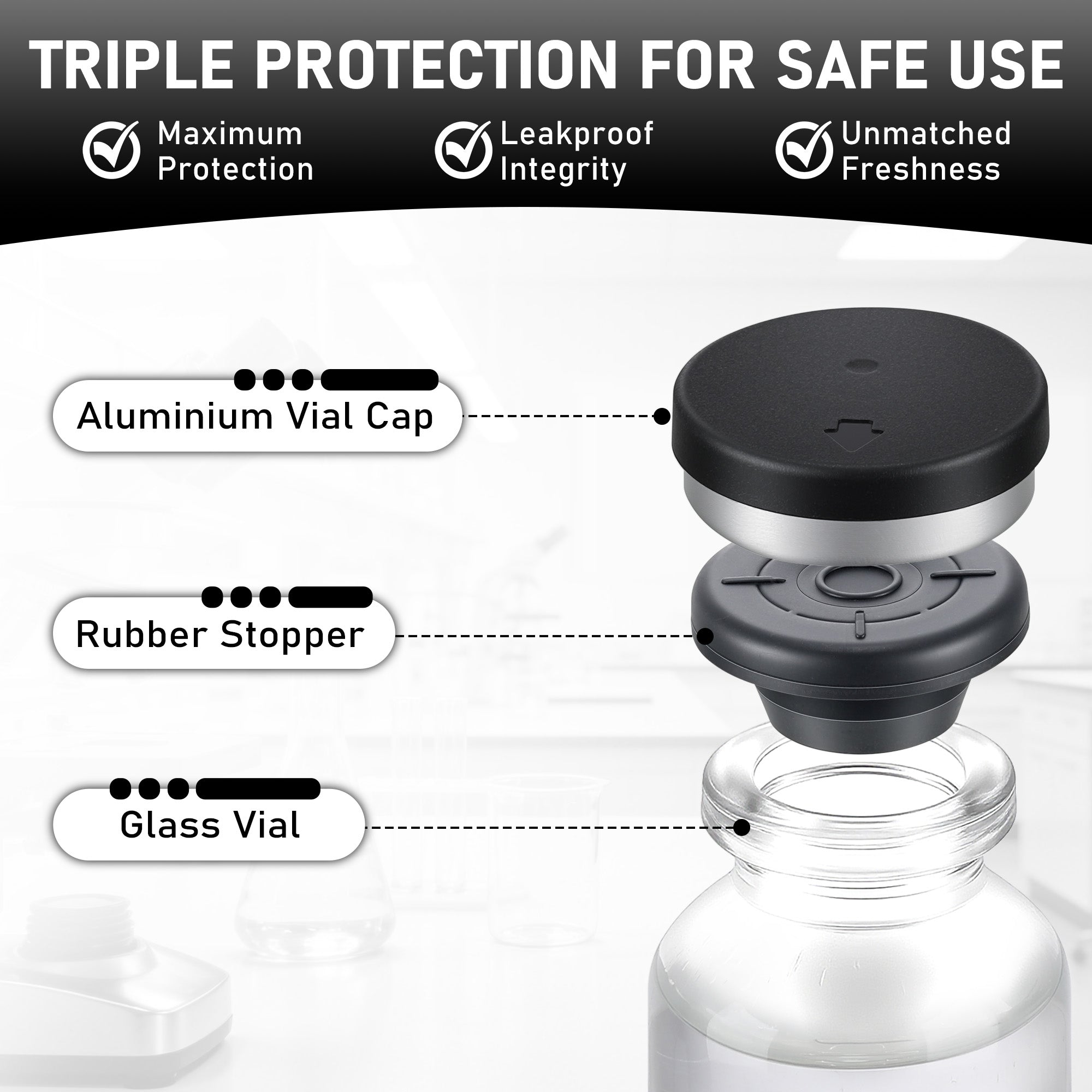 Reconstitution Solution 0.9% Benzyl Alcohol 30mL Tall Vials Black Packaging  Detail 2