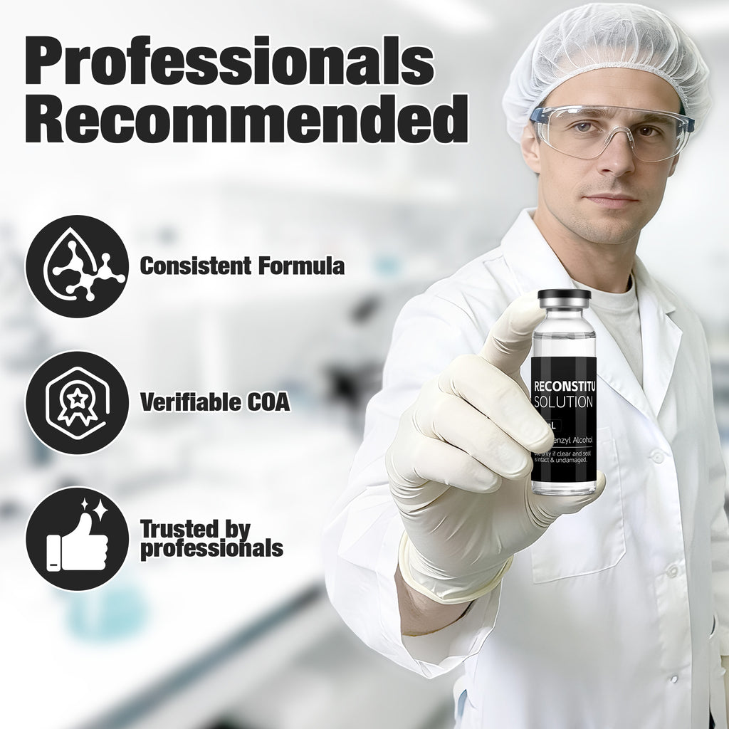 Reconstitution Solution 0.9% Benzyl Alcohol 30mL Tall Vials Black Packaging  Detail 1