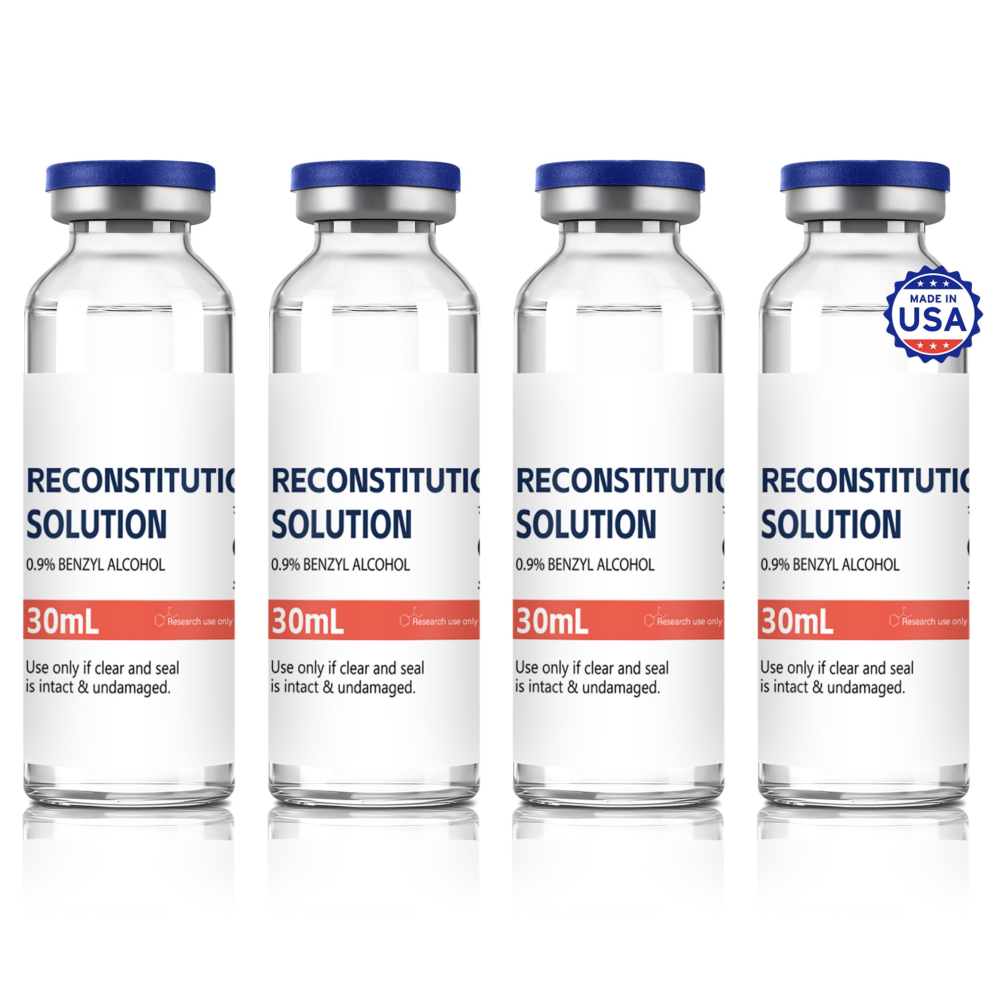 Reconstitution Solution 0.9% Benzyl Alcohol 30mL Tall Vials Orange Packaging Pack of 4