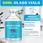 Reconstitution Solution 0.9% Benzyl Alcohol 50mL vial Dark Blue Packaging Detail 1
