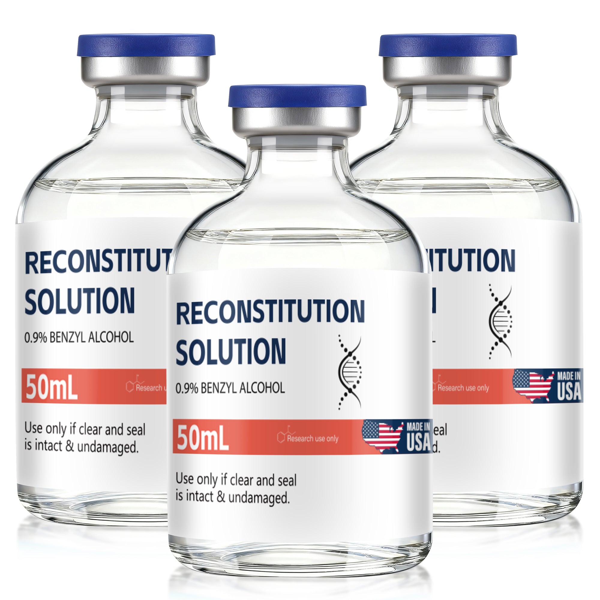 Reconstitution Solution 0.9% Benzyl Alcohol 50mL vials Orange Packaging Pack of 3