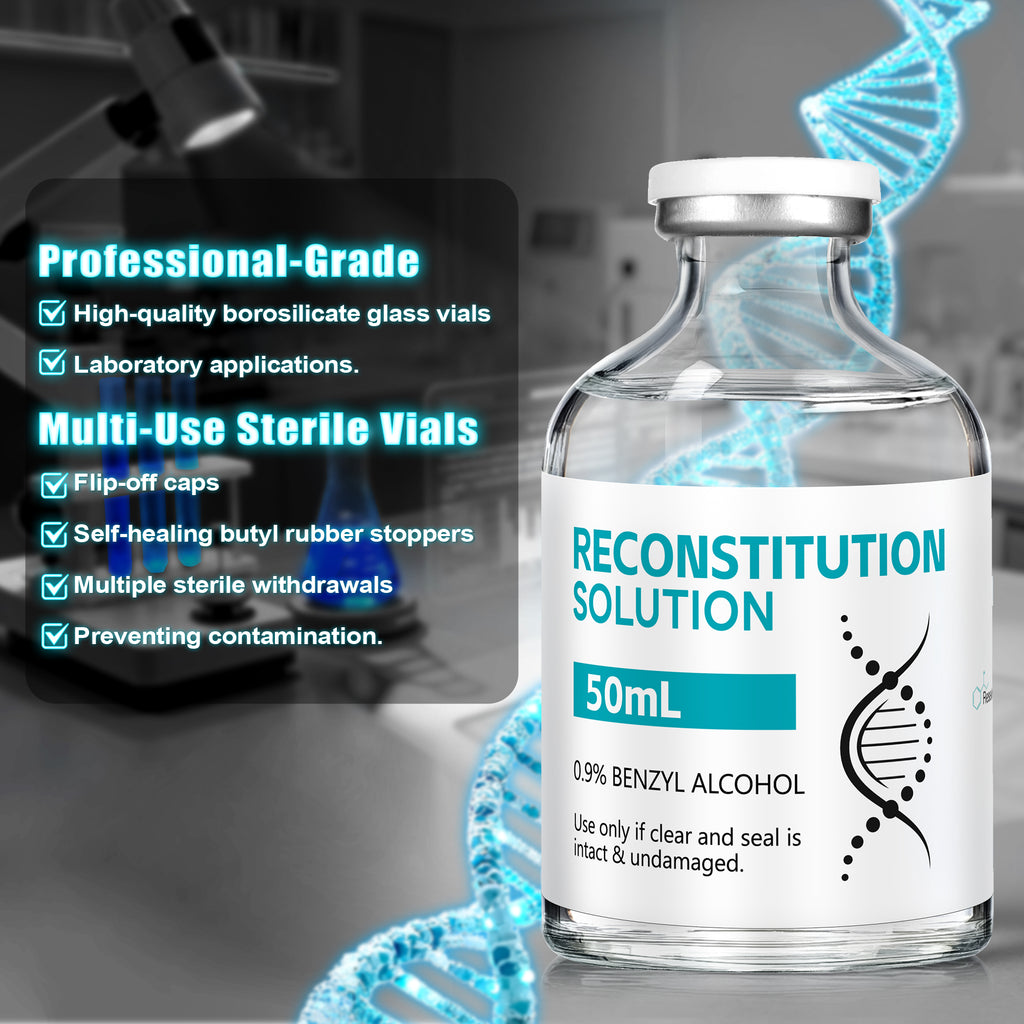 Reconstitution Solution 0.9% Benzyl Alcohol 50mL vial Peacock Blue Packaging Detail 1