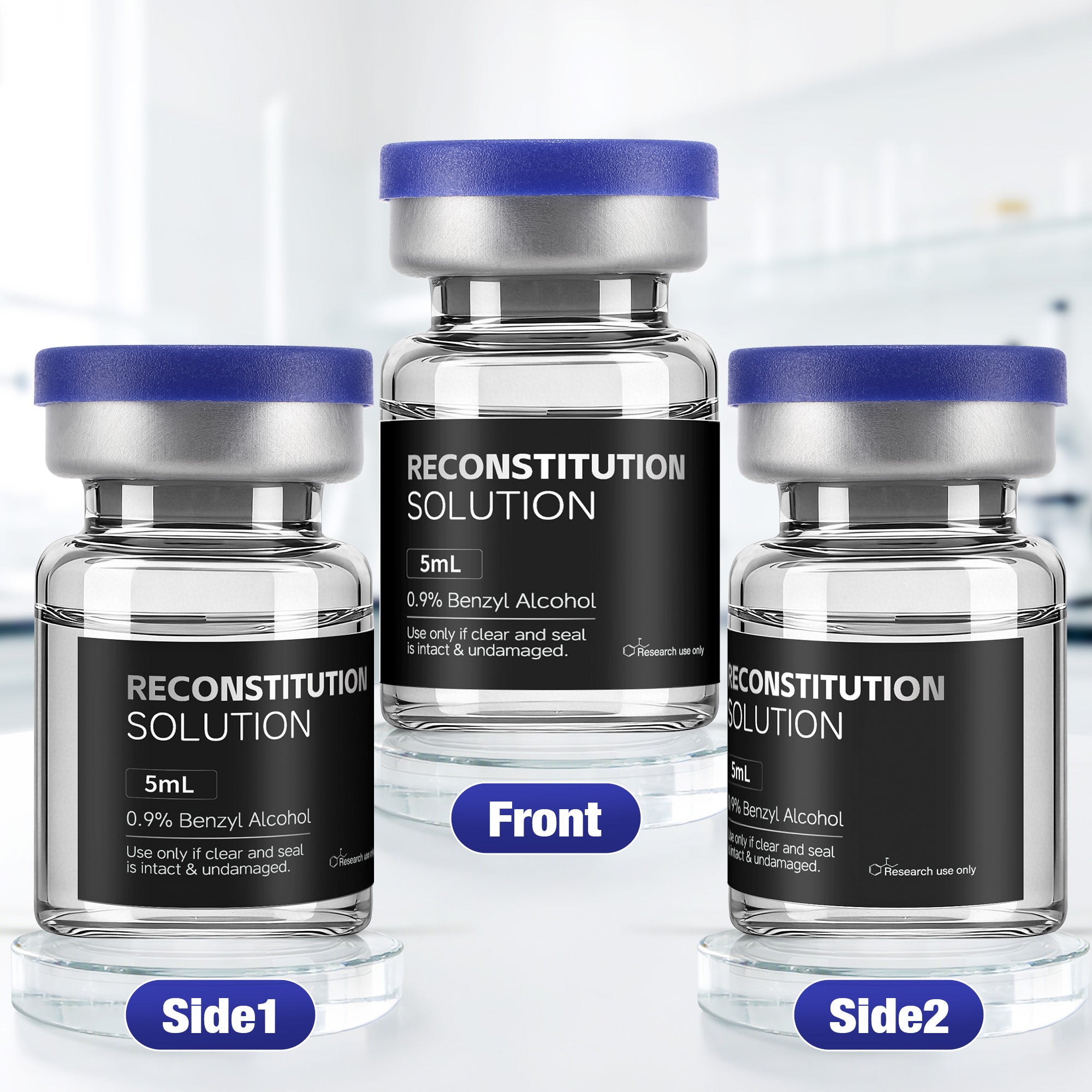 Reconstitution Solution 0.9% Benzyl Alcohol 5mL Vials Black Packaging Detail 4