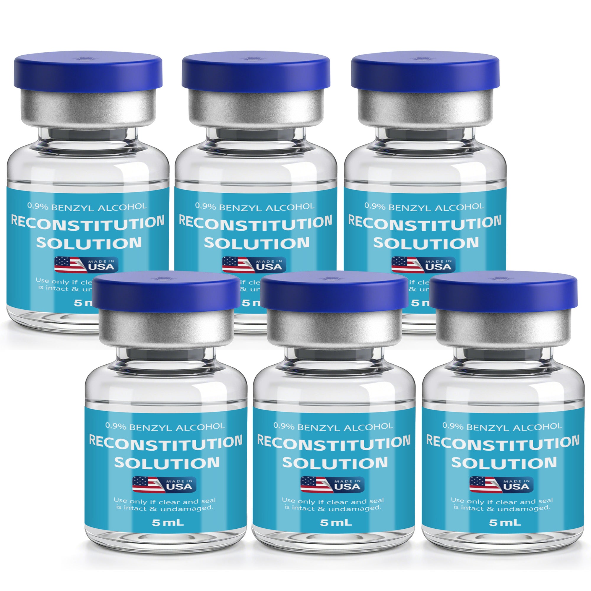 Reconstitution Solution 0.9% Benzyl Alcohol 5mL Vials Dark Blue Packaging Pack of 6