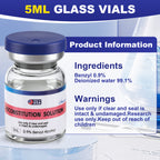 Reconstitution Solution 0.9% Benzyl Alcohol 5mL Vials Navy Blue Packaging With Blue Lid Detail 1
