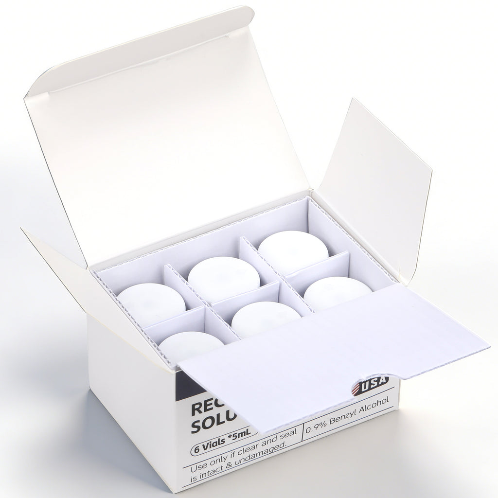 Reconstitution Solution 0.9% Benzyl Alcohol 5mL Vials Navy Blue Packaging With White Lid