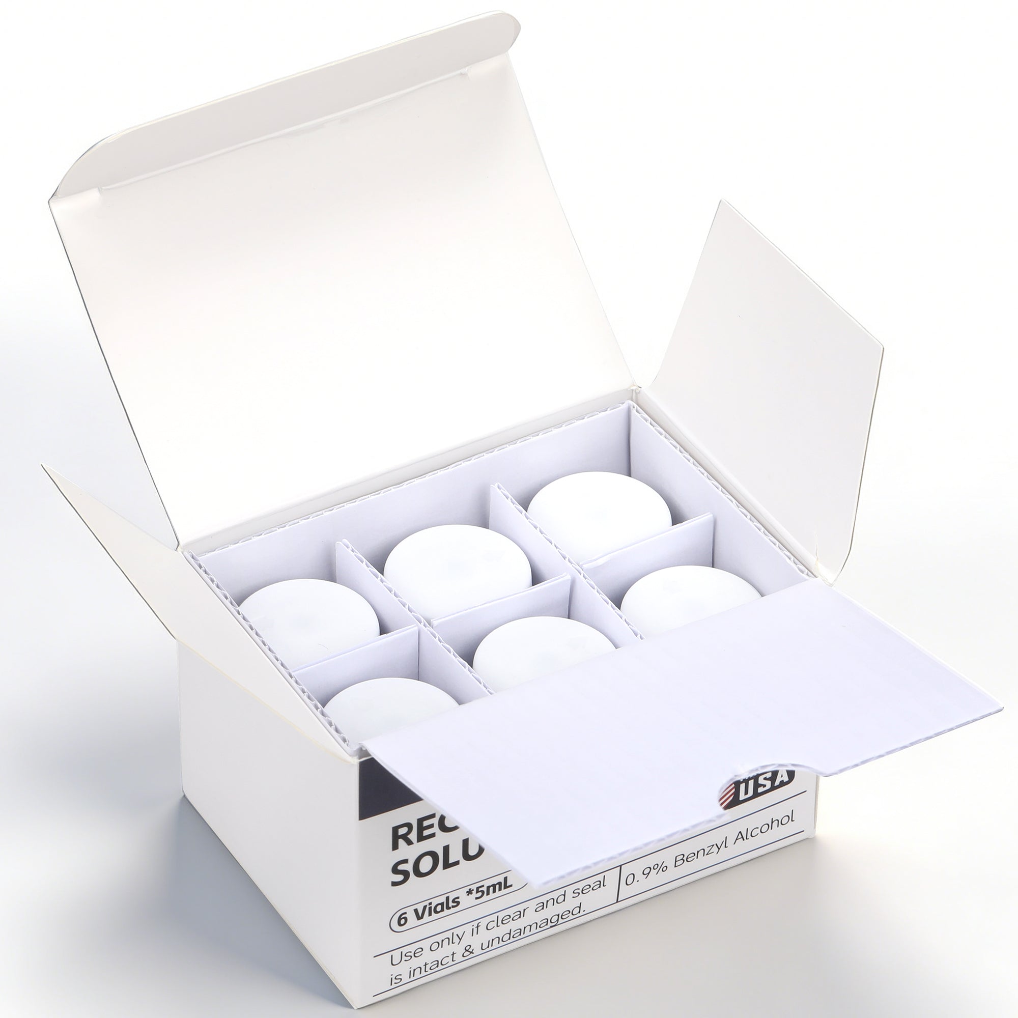 Reconstitution Solution 0.9% Benzyl Alcohol 5mL Vials Navy Blue Packaging With White Lid
