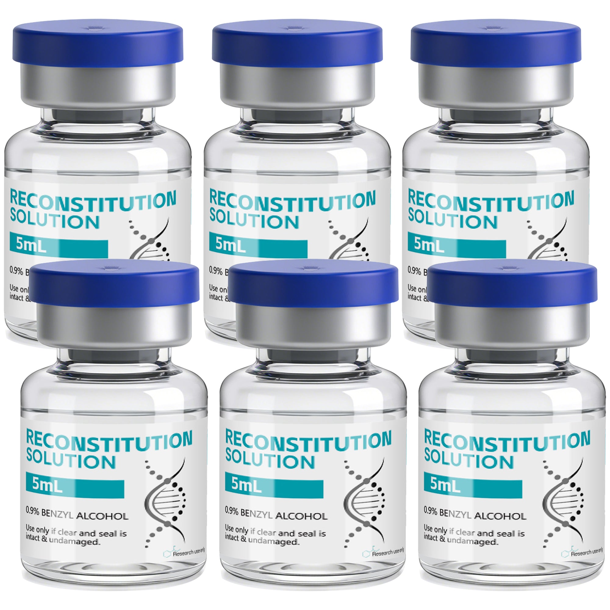 Reconstitution Solution 0.9% Benzyl Alcohol 5mL Vials Peacock Blue Packaging Pack of 6